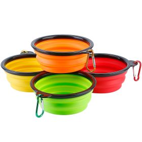 4Pcs Silicone Collapsible Dog Bowls BPA Free Travel Dog Bowl Foldable Cat Dog Food Water Bowl (Color: Multi-color)
