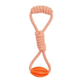 Pet Cotton Rope Hand Pull Leakage Food Ball Teeth Cleaning Toys (Type: Pet Toys, Color: Orange)